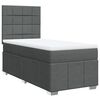 vidaXL Cama box spring con colch&oacute;n tela gris oscuro 90x190 cm