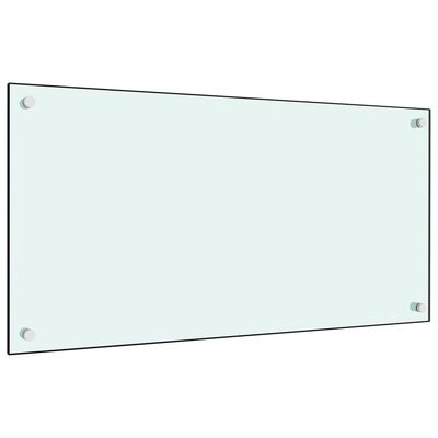 vidaXL Protección salpicaduras cocina vidrio templado blanco 80x40 cm