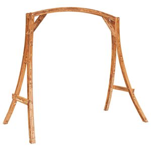 vidaXL Columpio de madera maciza curvada con acabado de teca