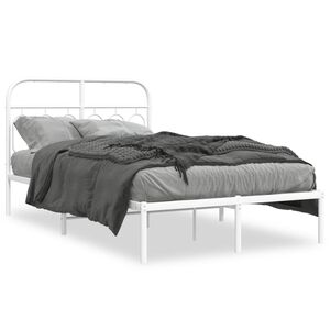 vidaXL Estructura cama sin colchón con cabecero metal blanco 120x190cm