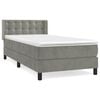 vidaXL Cama box spring con colch&oacute;n terciopelo gris claro 100x200 cm