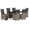 vidaXL Conjunto de Comedor de Jard&iacute;n 7 uds. Gris rat&aacute;n sint&eacute;tico
