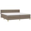 vidaXL Cama box spring con colch&oacute;n tela gris taupe 200x200 cm