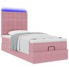 vidaXL Estructura cama otomana colchones terciopelo rosa 80x200cm