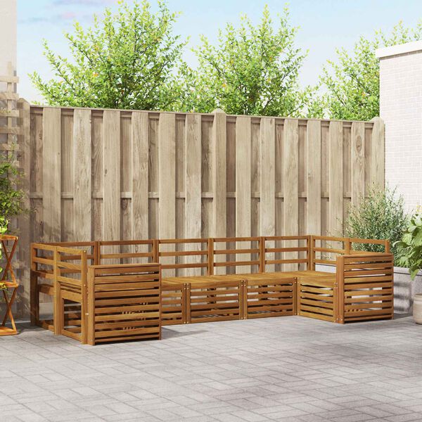vidaXL Juegos de sof&aacute;s 7 pcs Natural Madera de Acacia S&oacute;lida