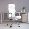 vidaXL Silla de oficina reclinable cuero sint&eacute;tico blanco