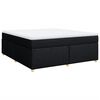 vidaXL Cama box spring con colch&oacute;n tela negro 180x200 cm