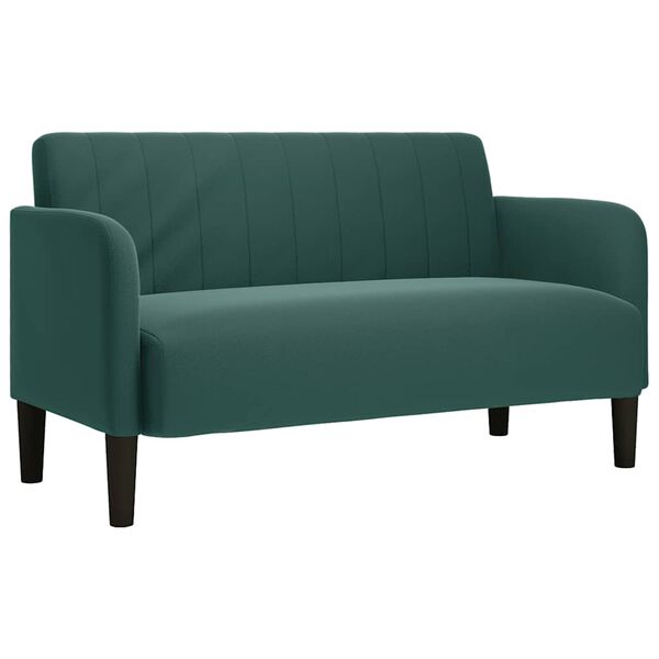vidaXL Sofá Loveseat verde oscuro 109 cm terciopelo