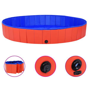 vidaXL Piscina para perros plegable PVC rojo 200x30 cm