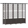 vidaXL Cama elevada con trellis y techo Marr&oacute;n 203 x 40 x 138 cm PP