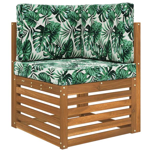 vidaXL Coj&iacute;n para sof&aacute; de exterior 3 pcs Patr&oacute;n de hoja Poli&eacute;ster