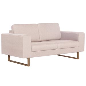 vidaXL Sof&aacute; de 2 plazas de tela color crema