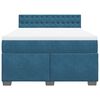 vidaXL Cama box spring con colch&oacute;n terciopelo azul 160x200 cm