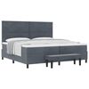 vidaXL Cama tipo Box Spring Gris oscuro 200 x 200 cm Terciopelo