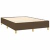 vidaXL Cama box spring colch&oacute;n luces LED tela marr&oacute;n oscuro 140x200cm