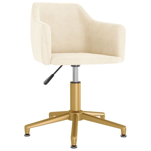 vidaXL Silla de comedor giratoria 6 uds terciopelo crema