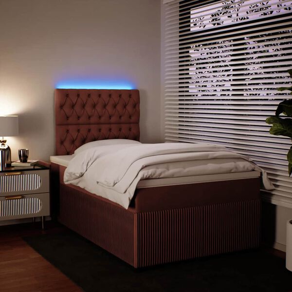 vidaXL Cama box spring con colch&oacute;n terciopelo rosa 120x200 cm