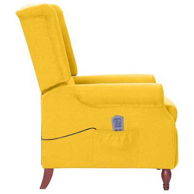 vidaXL Sillón de masaje reclinable de tela amarillo