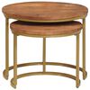 vidaXL Mesas de Café Nido 2 pcs Madera maciza de mango y acero
