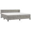 vidaXL Cama box spring con colch&oacute;n terciopelo gris claro 200x200 cm