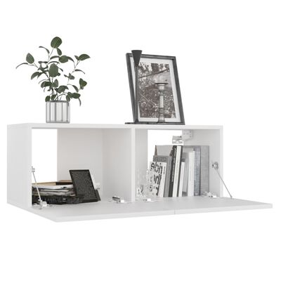 vidaXL Set de muebles de salón TV 3 piezas madera de ingeniería blanco