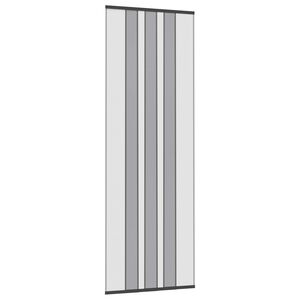 vidaXL Pantalla de puerta contra insectos con cortina de malla Negro