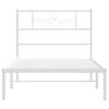 vidaXL Estructura cama sin colchón con cabecero metal blanco 100x190cm