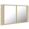 vidaXL Armario espejo de ba&ntilde;o LED acr&iacute;lico roble Sonoma 80x12x45 cm
