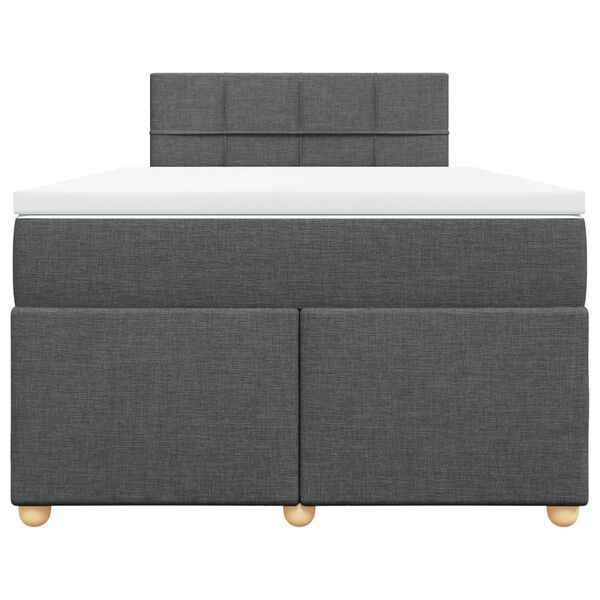 vidaXL Cama box spring con colch&oacute;n tela gris oscuro 120x200 cm