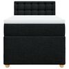 vidaXL Cama box spring individual con colchón tela negro