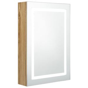 vidaXL Armario de ba&ntilde;o con espejo y LED color roble 50x13x70 cm