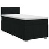 vidaXL Cama box spring con colch&oacute;n con cabecera Negro 90 x 200 cm Tela