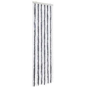 vidaXL Cortina mosquitera gris y blanco chenilla 56x200 cm