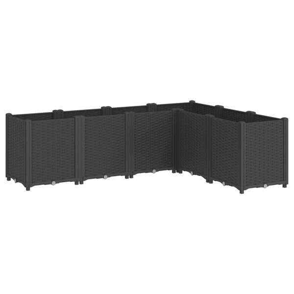 vidaXL Jardinera PP negro 160x120x53 cm