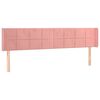 vidaXL Cabecero con LED de terciopelo rosa 183x16x78/88 cm