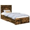 vidaXL Estructura de cama con caj&oacute;n Roble ahumado 100 x 200 cm