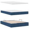 vidaXL Cama con almacenamiento y colch&oacute;n con colch&oacute;n Azul 140 x 190 cm