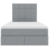 vidaXL Cama con almacenamiento y LED Gris Claro 120 x 200 cm Poli&eacute;ster