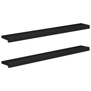 vidaXL Alfeizares 2 uds. Negro 120 x 15 x 2 cm Madera de Haya S&oacute;lida