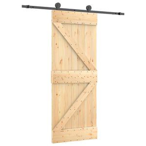 vidaXL Puerta Corredera 85 x 210 cm Natural y negro