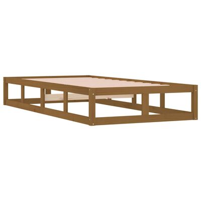 vidaXL Estructura de cama de madera maciza marrón miel 100x200 cm