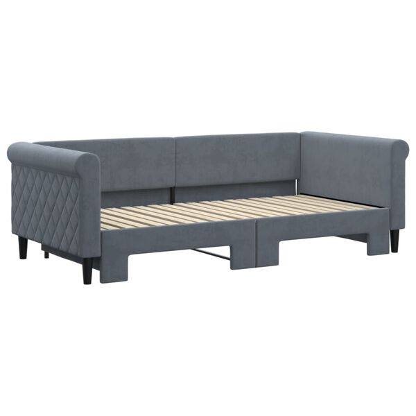 vidaXL Sof&aacute; cama nido terciopelo gris oscuro 90x190 cm