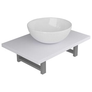 vidaXL Conjunto de muebles de ba&ntilde;o 2 piezas cer&aacute;mica blanco