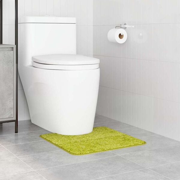 vidaXL Alfombra antideslizante para ba&ntilde;o con corte para inodoro Verde
