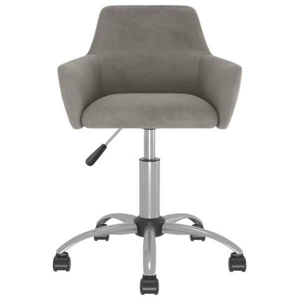 vidaXL Silla de oficina giratoria de terciopelo gris claro