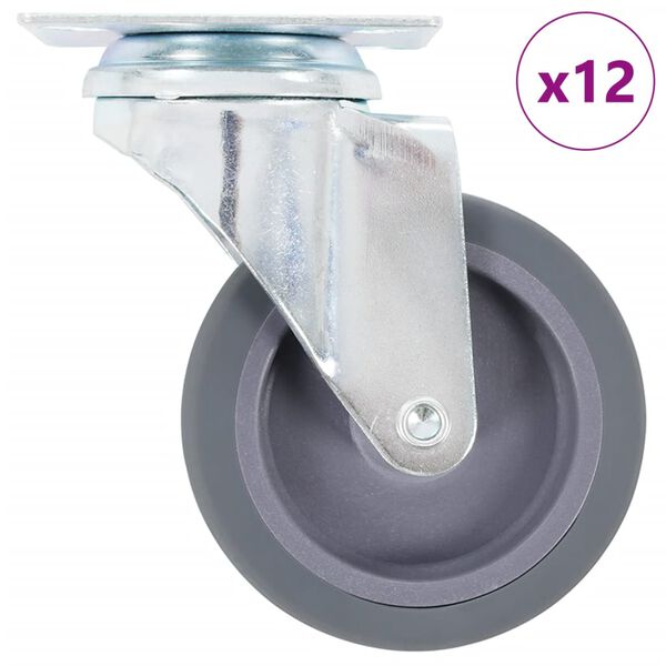 vidaXL Ruedas giratorias 12 unidades 75 mm