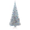 vidaXL Árbol de Navidad con 300 LED con soporte Plateado 180 cm PET