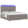 vidaXL Cama Box Spring LED con colch&oacute;n Taup&eacute; 180 x 200 cm tela