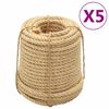 vidaXL Cuerdas de sisal 5 uds 20 mm 100 m