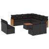 vidaXL Set de sof&aacute;s de jard&iacute;n 12 piezas cojines rat&aacute;n sint&eacute;tico negro